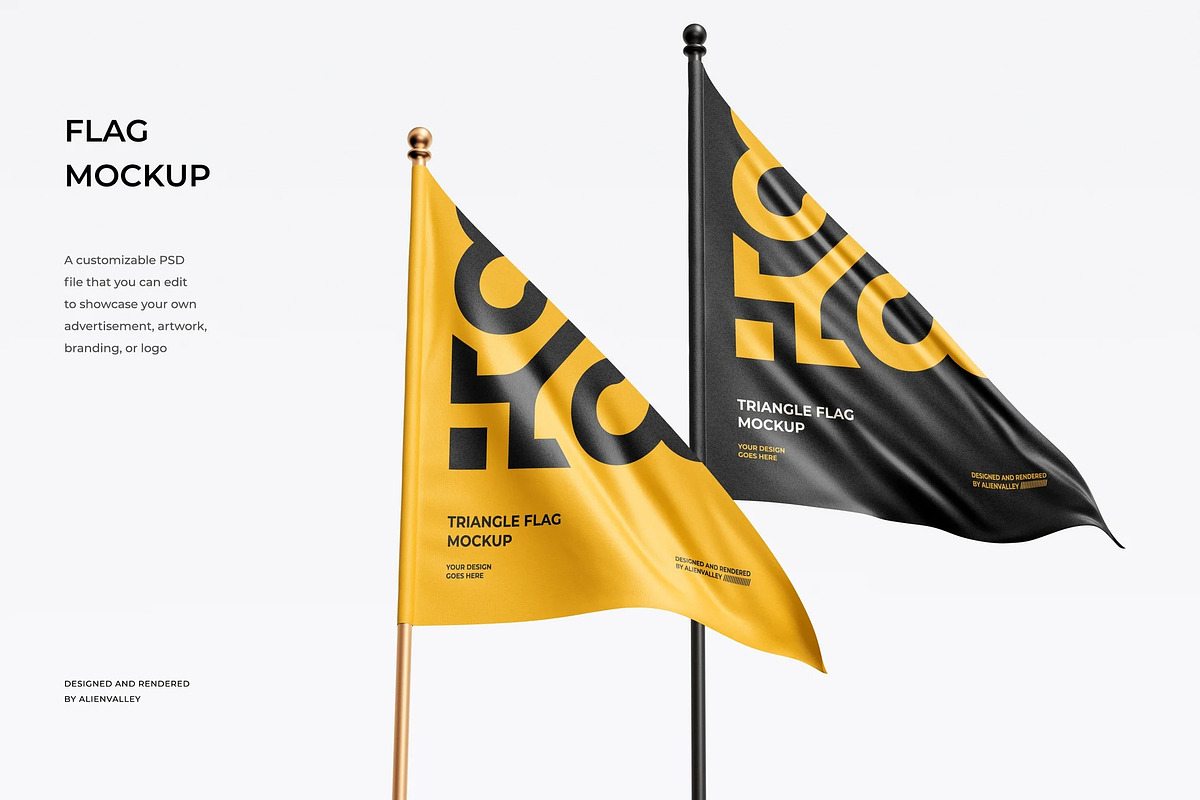 Flag Mockup, an Advertising Mockup by zpackcreative (Photo 1 of 7)