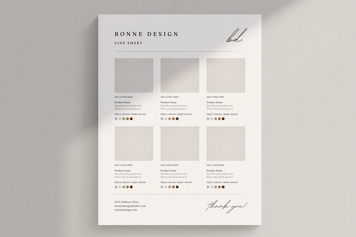 Simple Line Sheet Template Canva, a Marketing Template by frommakertomaker (Photo 4 of 7)