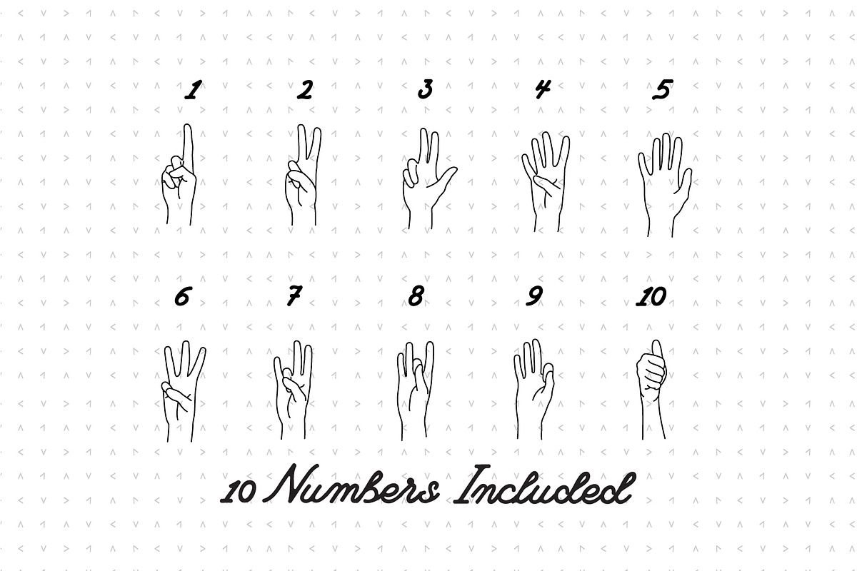 26 Letters 10 Numbers Sign Language, an Education Illustration by pkahraman (Photo 4 of 4)