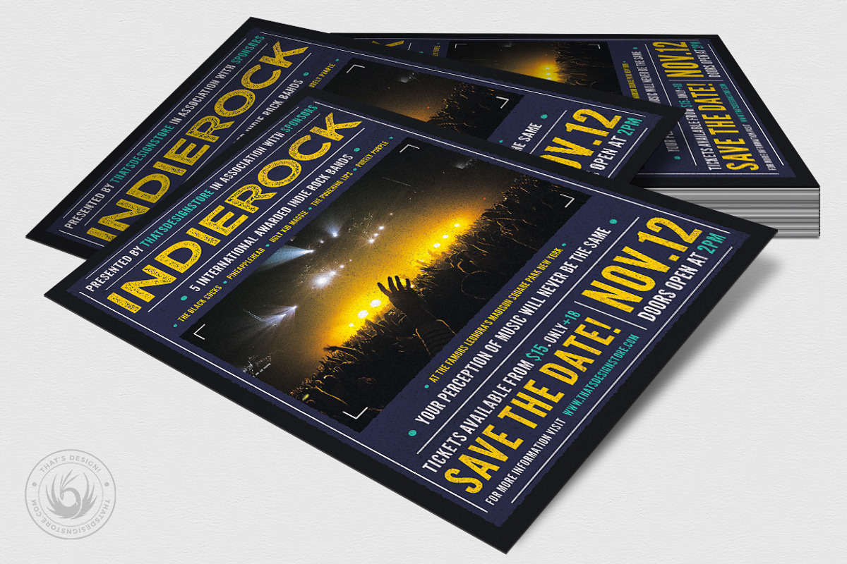 Indie Rock Flyer Template V1, a Flyer Template by ThatsDesignArt (Photo 4 of 8)