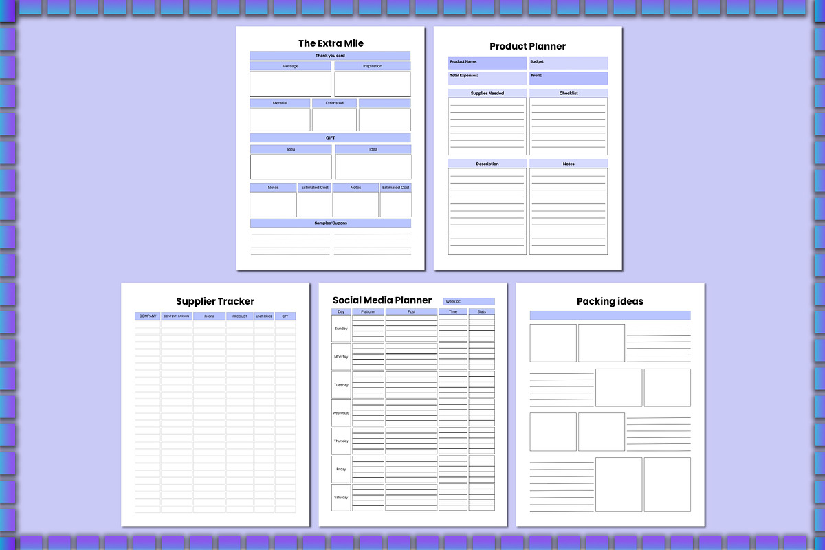 Craft & Handmade Business Planner, a Stationery Template by Shumaya (Photo 4 of 5)