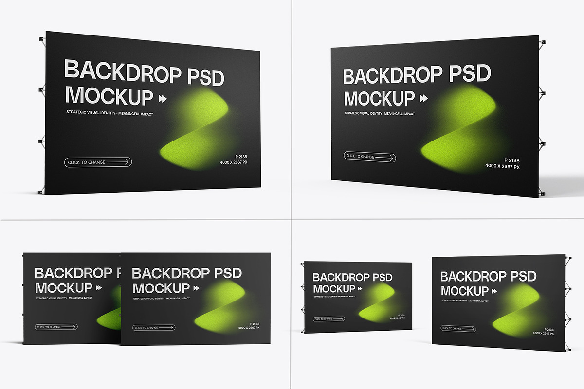 Foldable Backdrop Banner Mockup, an Advertising Mockup by RamStudio2 (Photo 2 of 12)