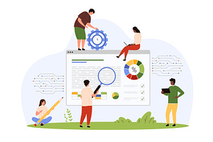 Marketing data analysis and, a Finance Illustration by Flashvector