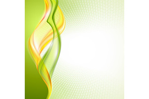 Abstract Yellow Green Wave Background