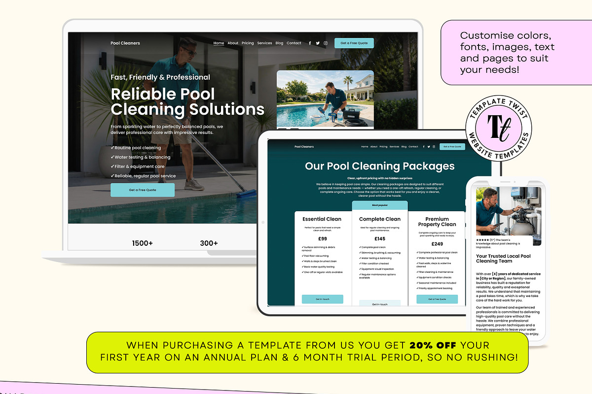 Pool Cleaning Squarespace Website, a Squarespace Template by Template Twist Shop (Photo 6 of 9)