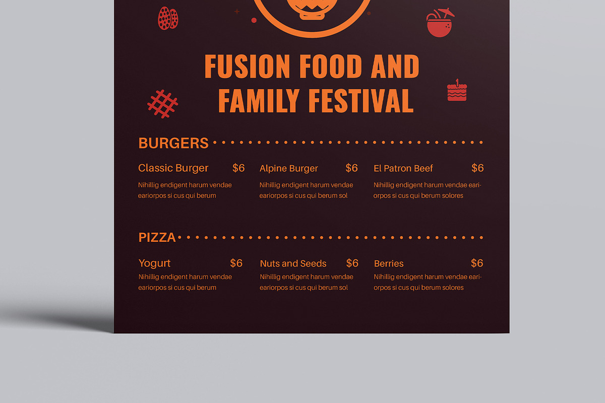 Food Menu Template, a Stationery Template by MightyDesign (Photo 5 of 8)