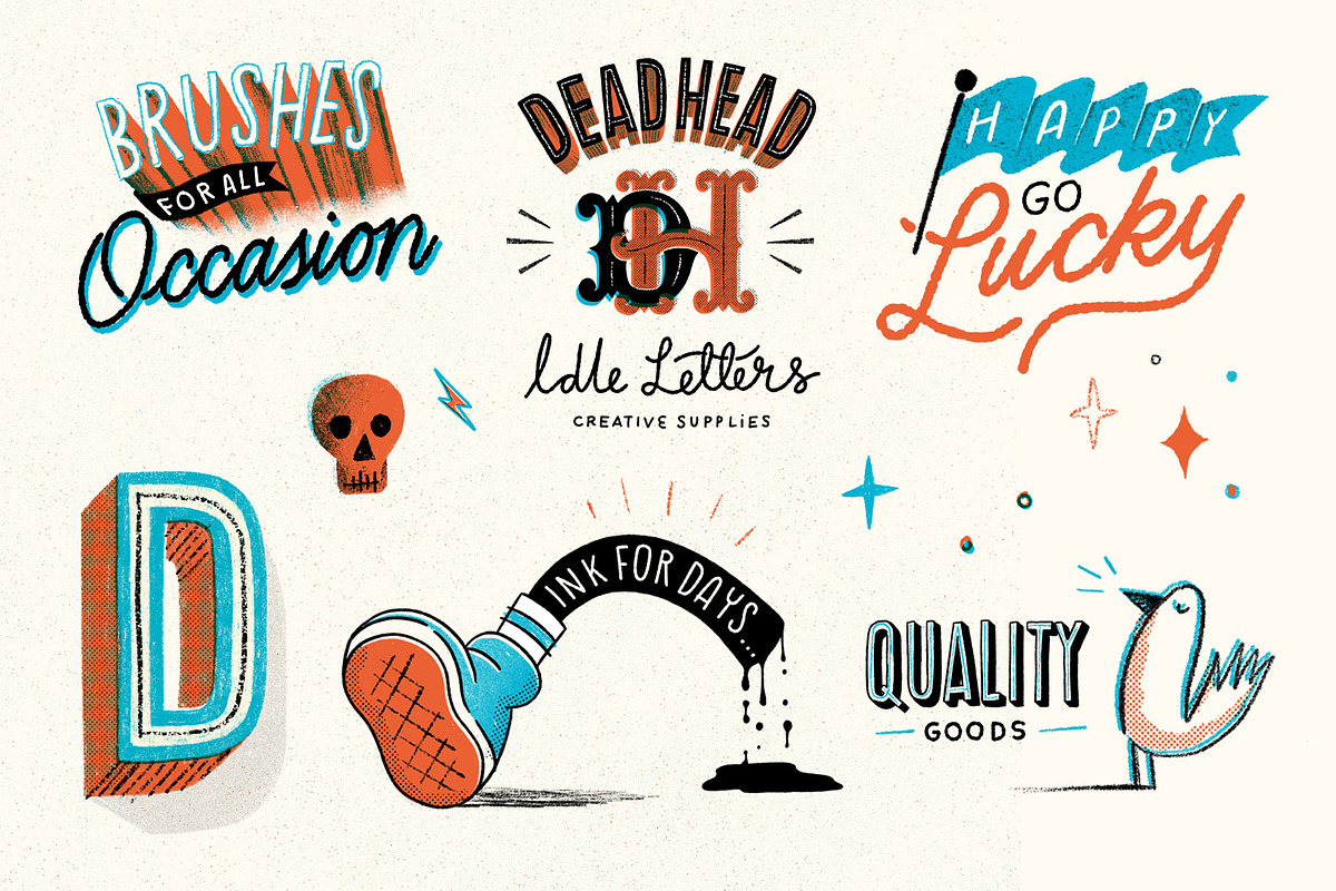 Dead Head Procreate Brush Set, a Brush Add-On by Idle Letters (Photo 7 of 11)