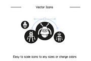 Bundle of Robot Avatars Icons, a Solid Icon by Designfour (Thumbnail 8 of 8)