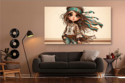 Stylish cartoon hippie girl. Clipart, a Person Illustration by KENO Mascots (Thumbnail 5 of 6)