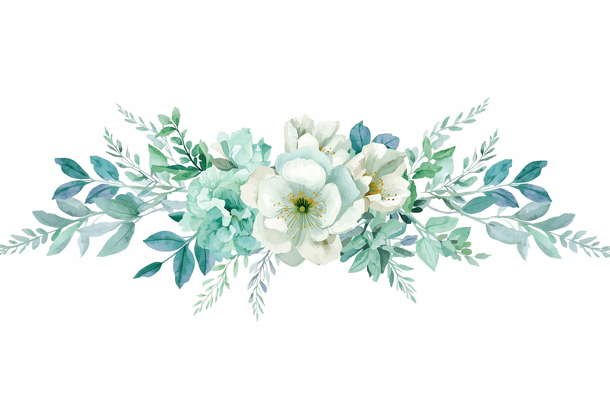 Elegant Blue Watercolor Blooms, an Illustration by Amazin_art (Photo 1 of 11)