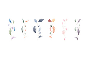 Collection of delicate watercolor, an Illustration by okskukuruza