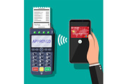 POS terminal and smartphone payment, a Finance Illustration by Abscent