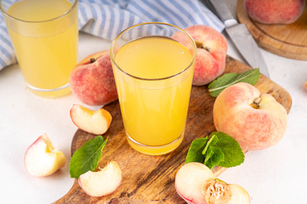 Flat chinese donuts fig peach juice
