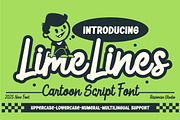 Lime Lines a Script Cartoon Font, a Script Font by Rasiorise Studio (Thumbnail 1 of 11)