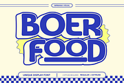 Boer Food - Logo Extrude Font, a Sans Serif Font by Nirmana Visual (Thumbnail 1 of 15)