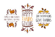 Handdrawn Thanksgiving elements, a Decorative Illustration by AV Design (Thumbnail 3 of 4)