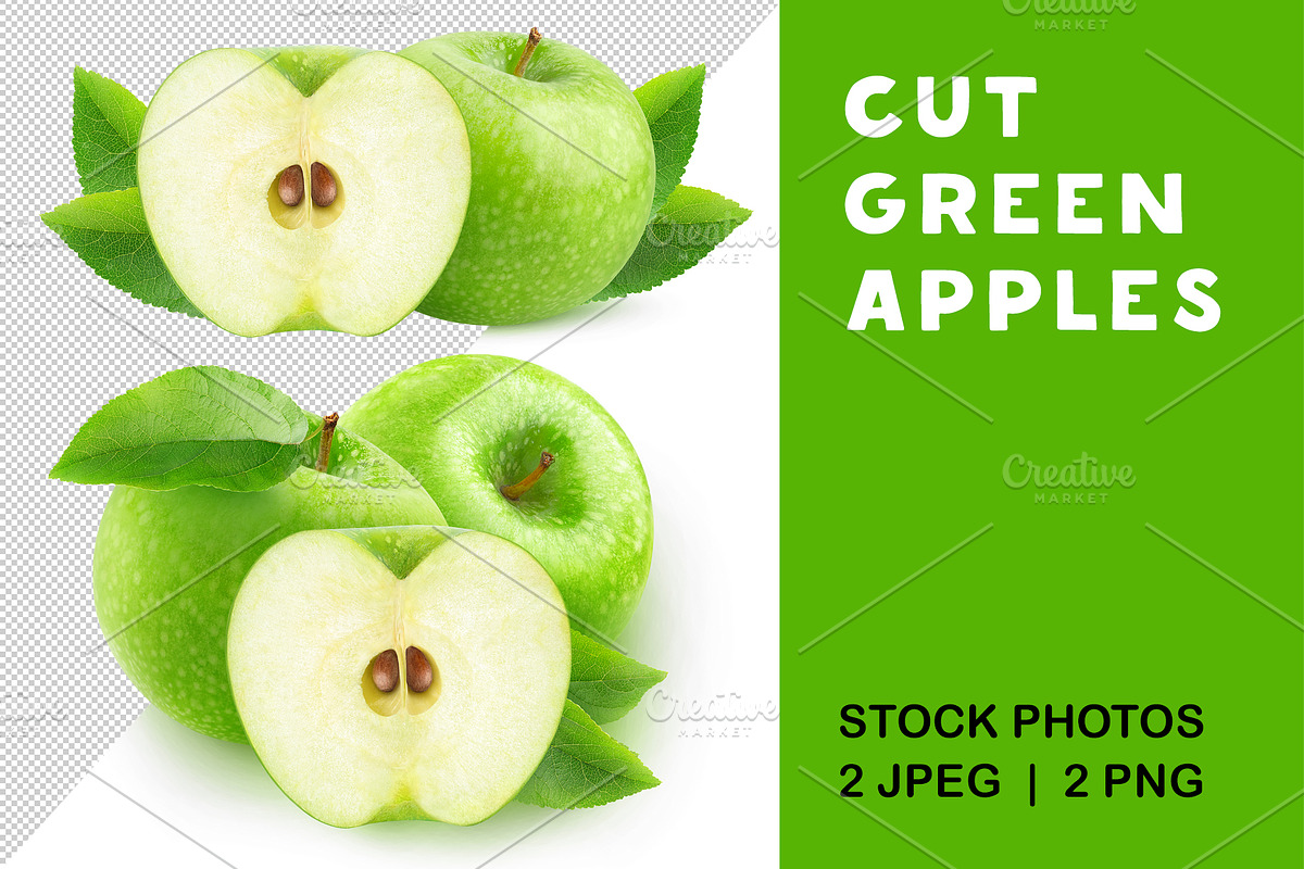 Cut green apples, an Object Graphic by Fruits+Veggies (Photo 1 of 4)