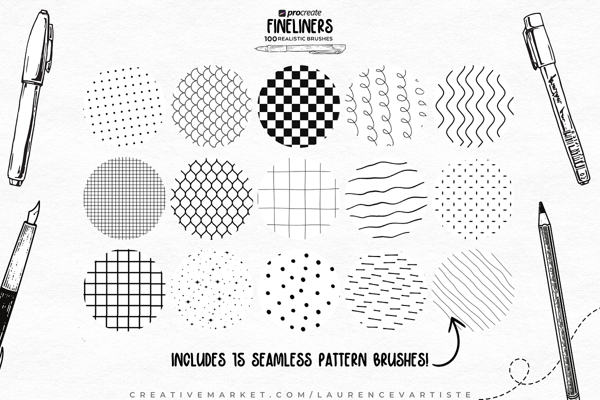 Procreate Fine Liner Brushes, a Brush Add-On by LaurenceVArtiste (Photo 4 of 5)