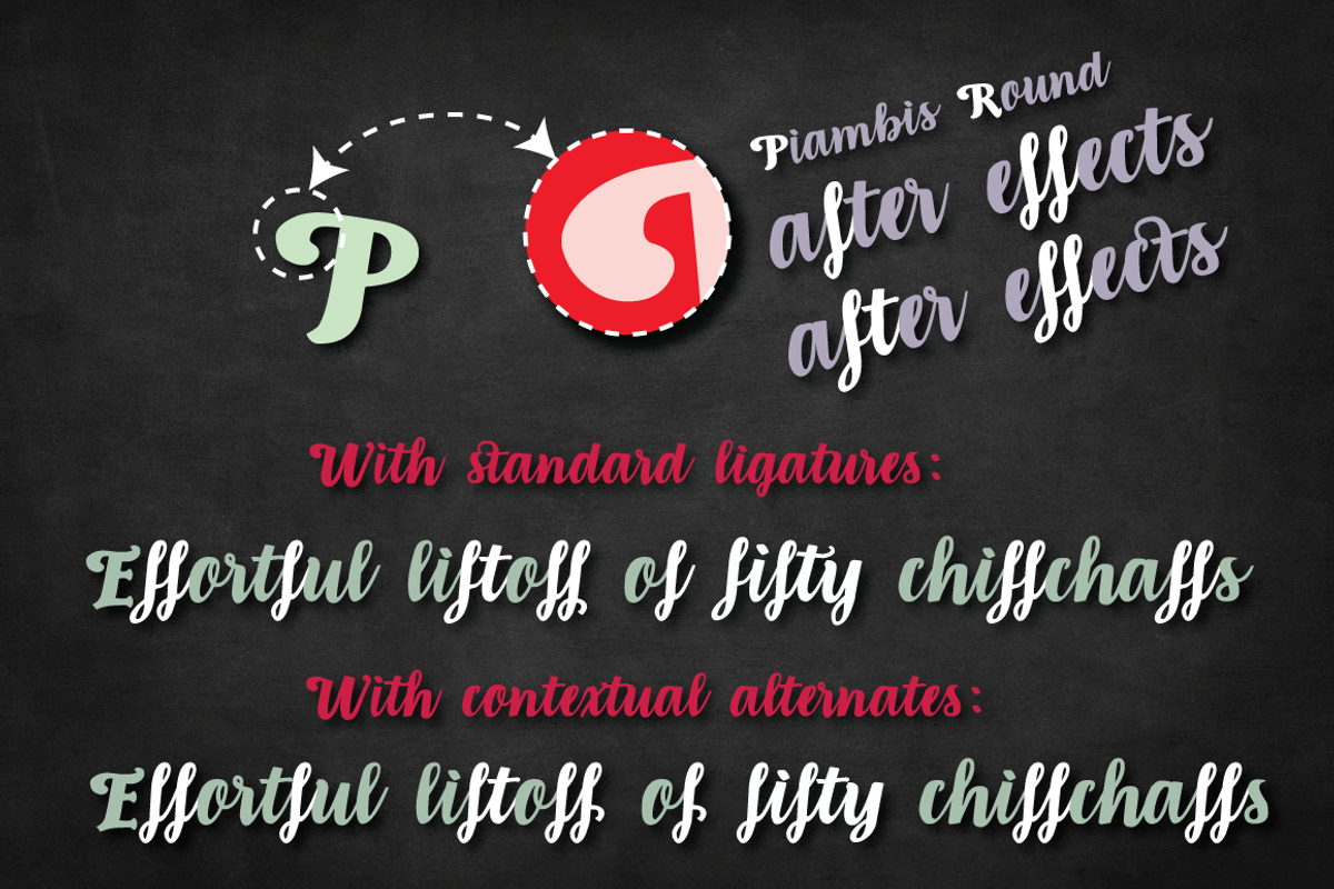 Piambis Round open type font preview 3