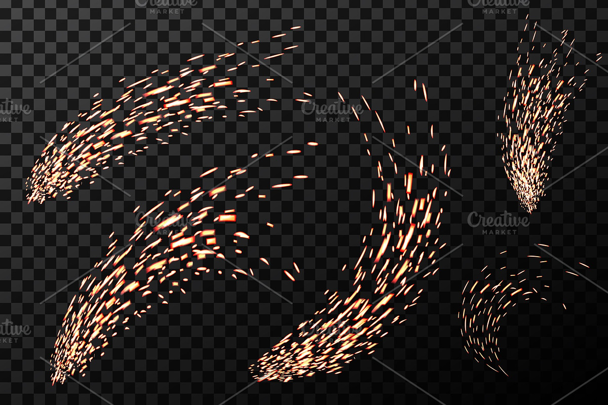 Welding metal fire sparks., a Technology Illustration by HAPPY VECTOR