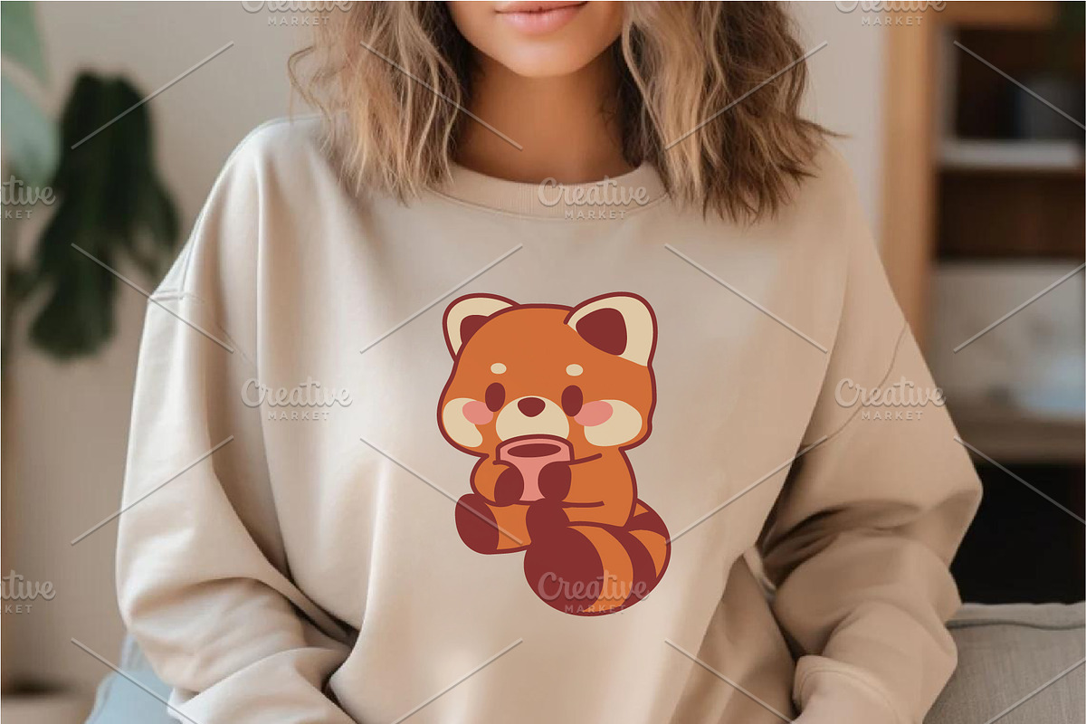 Kawaii Red Panda. T-Shirt, PNG, SVG., an Animal Illustration by KENO Mascots (Photo 5 of 8)
