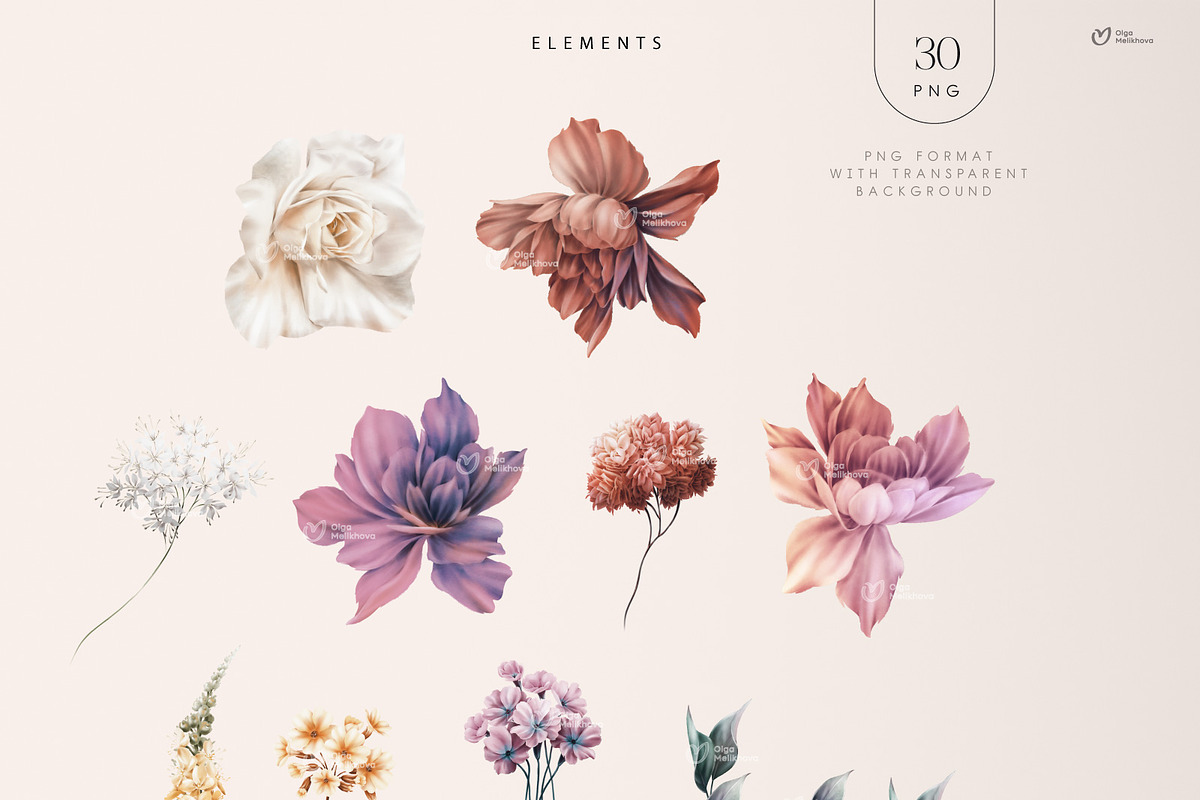 CARAMEL - watercolor flowers, an Illustration by ollalya (Photo 13 of 15)