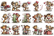 Whimsical Valentine Baby Lion Clipar, an Illustration by OK Design (Thumbnail 3 of 6)