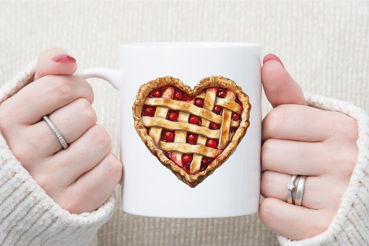 Pie Watercolor Clipart PNG, an Illustration by Sublimation Artist (Photo 5 of 6)