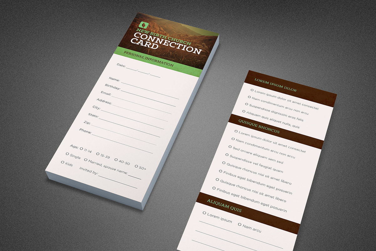 Growing Church Connection Card, a Card Template by loswl