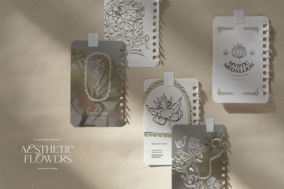 Aesthetics Flower | Illustration Kit, a Decorative Illustration by KetteCreate (Photo 8 of 19)
