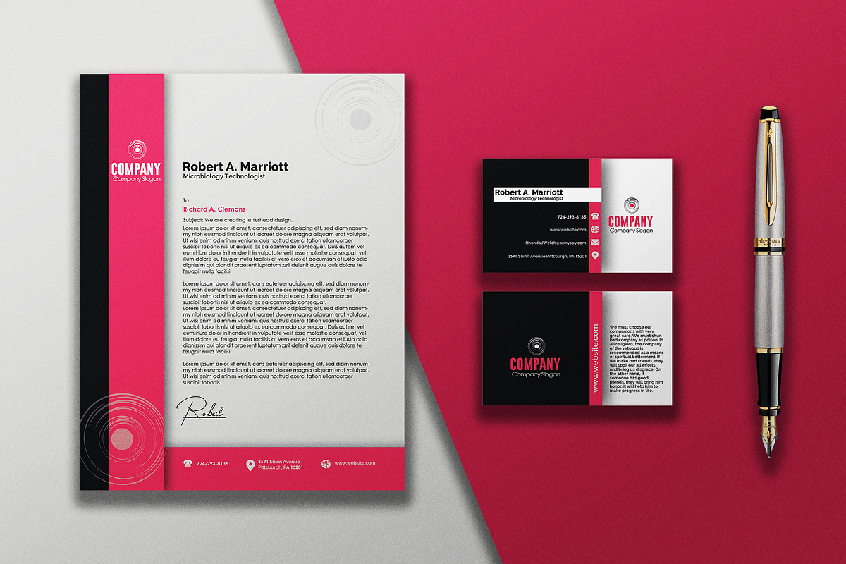 Company Business Card & Letterhead, a Business Card Template by designerzDukan (Photo 1 of 3)