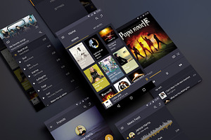 Android music App Material design UI, an App Template by ALEX BENDER UI STORE