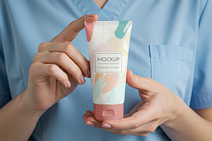 Cosmetic Cream Tube Mockup, a Packaging Mockup by Designer Dude
