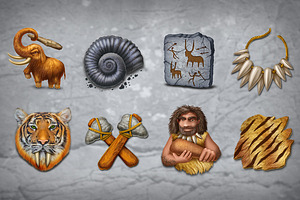 Stone Age Icons set