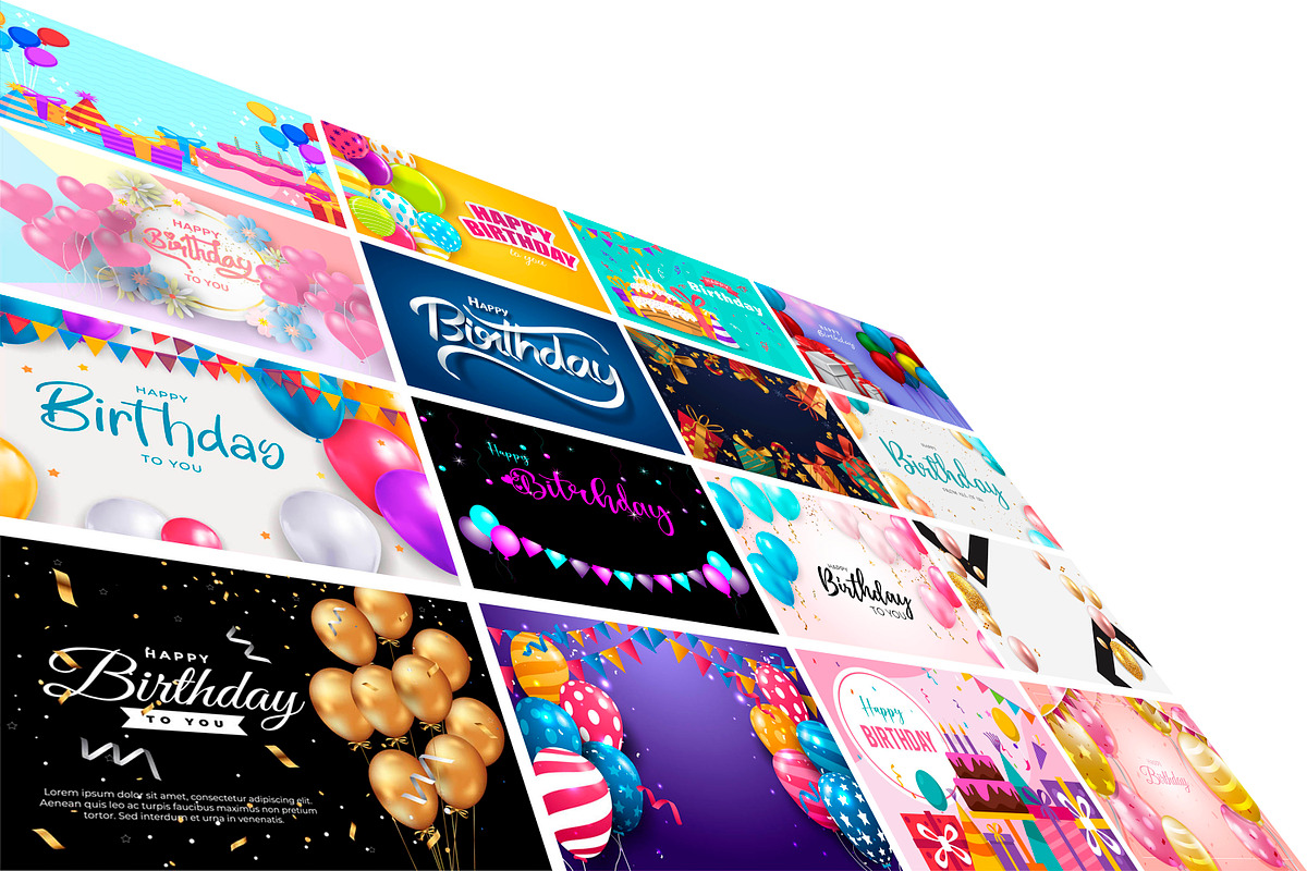 Happy Birthday Template Bundle, a Design Template by Digital Studio (Photo 2 of 4)