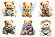Watercolor Cute Teddy Bear PNG, an Illustration by Pixels.Craft (Thumbnail 3 of 7)