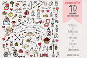 90 Hand drawn Love Elements&Symbols, an Icon by Natasha-Pankina.com (Thumbnail 1 of 6)