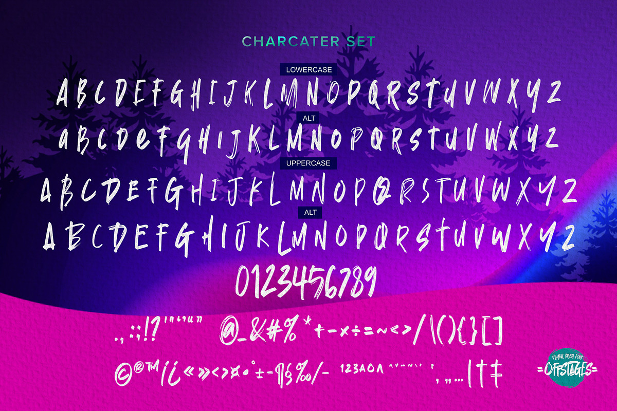 Offstages - Strong Brush Script, a Script Font by Gassstype (Photo 7 of 8)