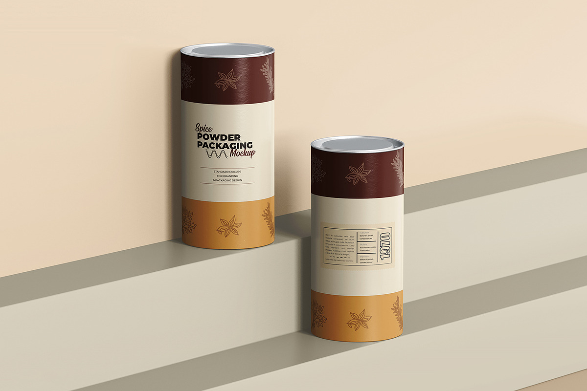 Paper Tube With Metallic Lid Mockup, a Packaging Mockup by Ram Studio LLC (Photo 4 of 14)