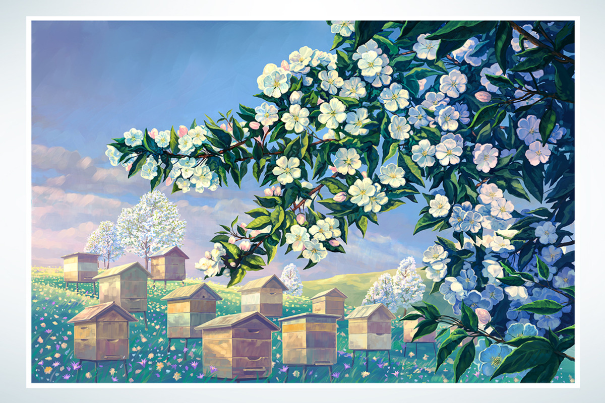 Spring landscape (SET illustration), a Food Illustration by Countryside life (Photo 2 of 10)