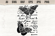 Stencil Butterfly text imitation, an Illustration by MARYCRAFTIRIA (Thumbnail 1 of 3)