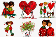 Valentine Cute Couple Clipart Bundle, an Illustration by CreationArt (Thumbnail 5 of 5)