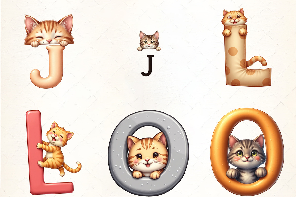 Cat Alphabet Sublimation Clipart, an Illustration by CrexoraLab (Photo 1 of 5)