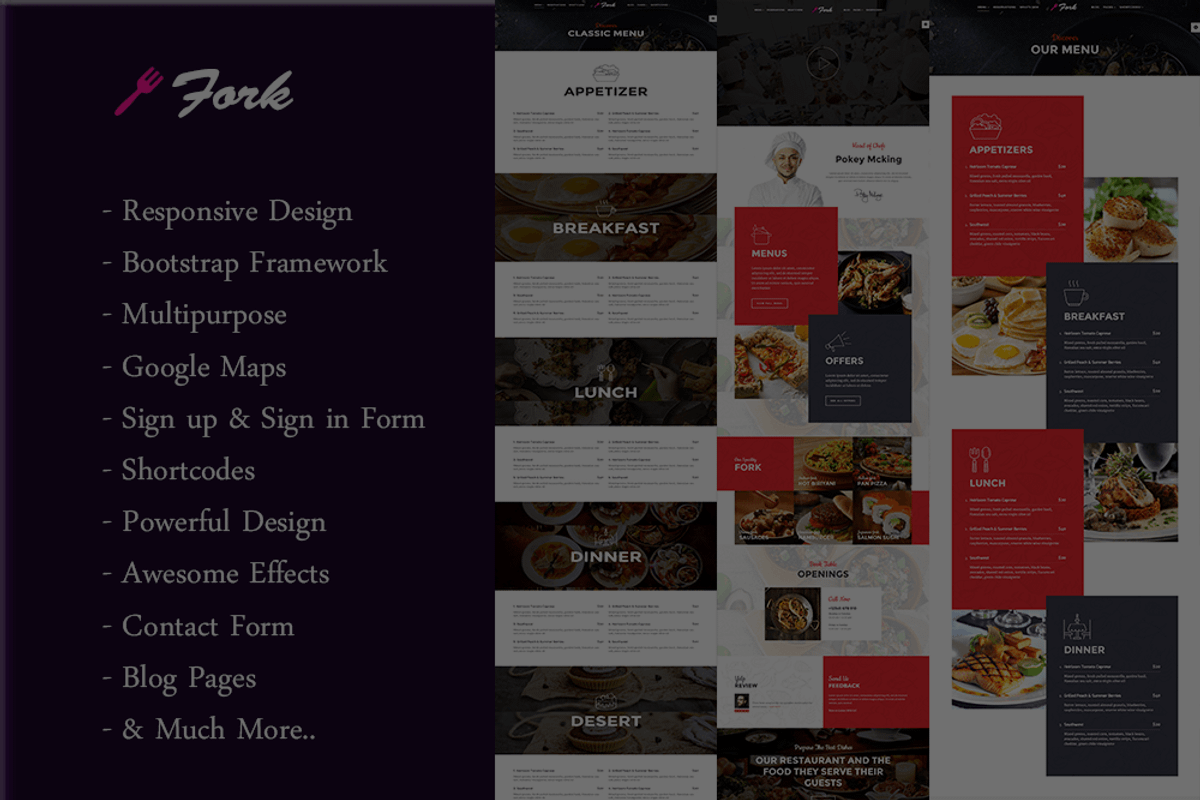 Fork - Restaurants & Hotel Template, a Bootstrap Template by CoderBoys