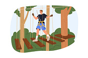 People climbing in rope park set, a Sport Illustration by Good Studio (Thumbnail 18 of 25)