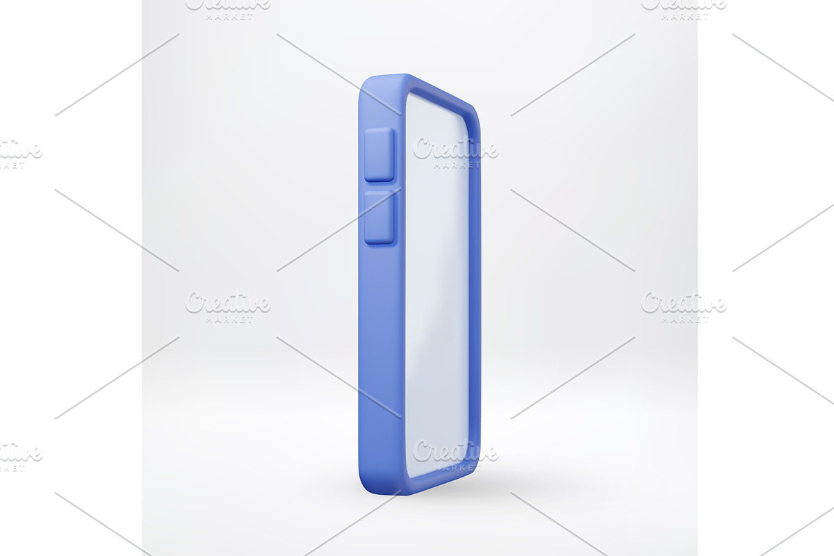 Blue 3D smartphone with blank screen, a Technology Illustration by Abscent