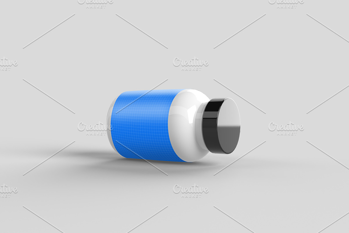 White Pills Bottle Mockup Set, a Cups & Container Mockup by DigiArt (Photo 7 of 10)