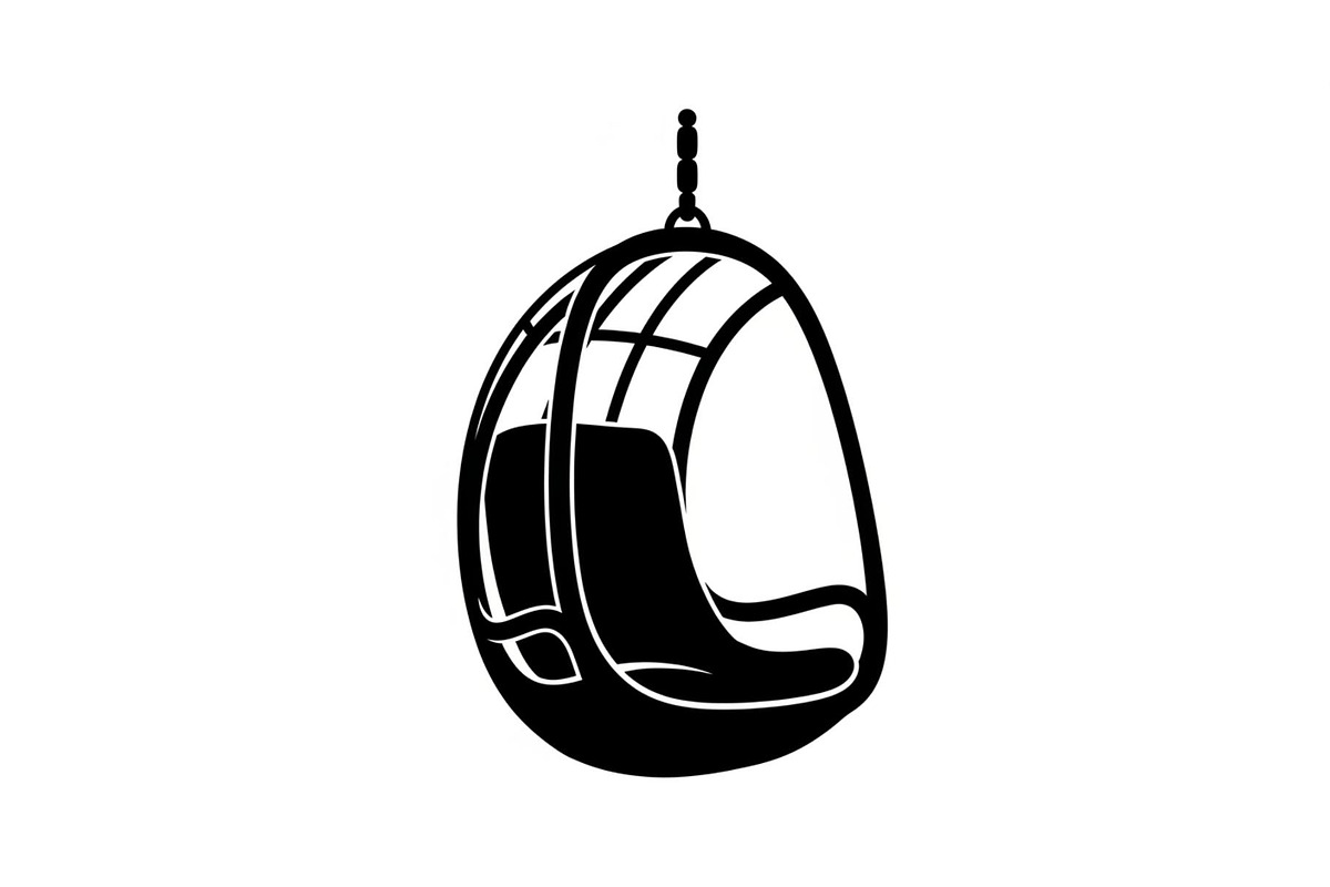 Hanging Egg Chair Silhouette Bundle, an Illustration by Designer_Momina (Photo 7 of 51)