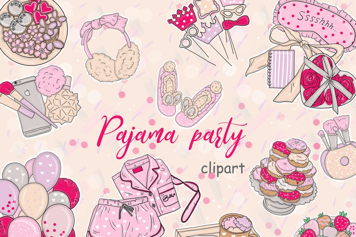 Pajama Party Clipart, an Object Illustration by GlamArtZhanna (Photo 2 of 3)