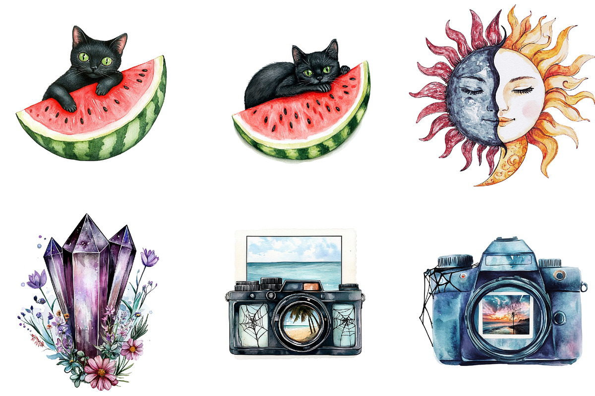 Gothic Summer Clipart, an Illustration by DreamArtGraphic (Photo 3 of 4)